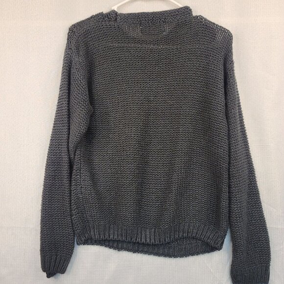 Item II Hand-Knitted Gray Cable Knit Sweater S Ramie Acrylic Cozy Cottagecore - Picture 2 of 7